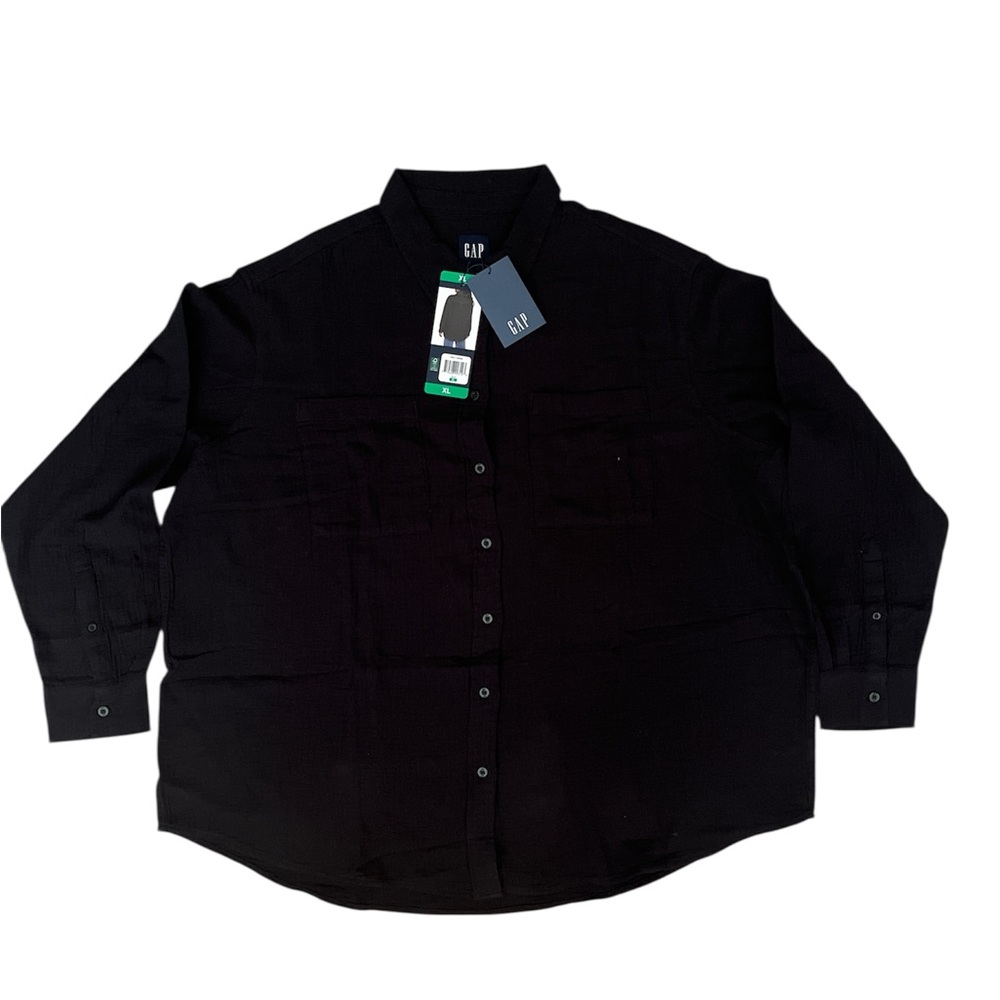 GAP Black Button-Down Shirt